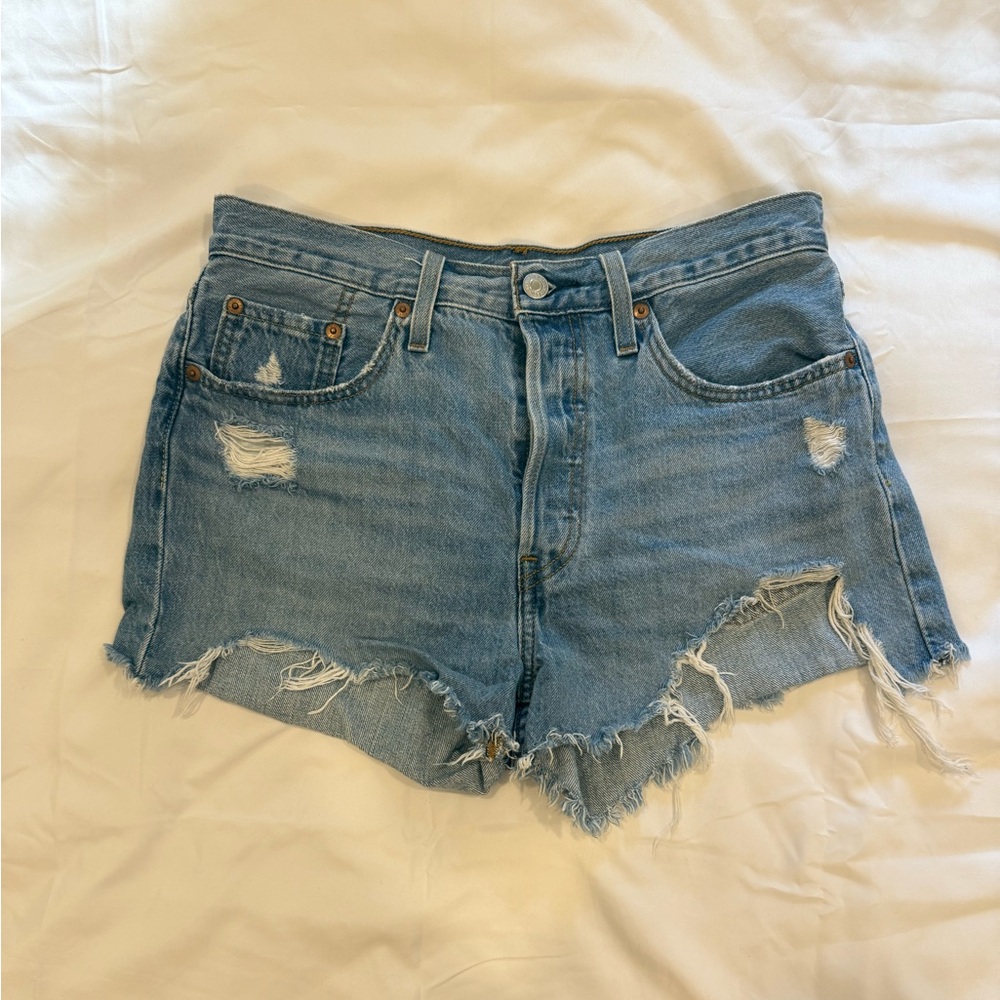 Levi’s 501 Original Fit High Rise Medium Wash Jean Shorts